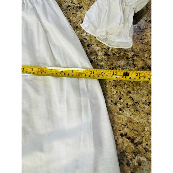 Petal and Pup Size Medium Off Shoulder Long Sleeve White Midi Dress Bridal - Picture 7 of 16
